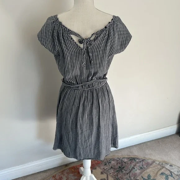 Lauren Conrad Gingham Blue and White Dress, Lined Size Medium - Picture 4 of 5